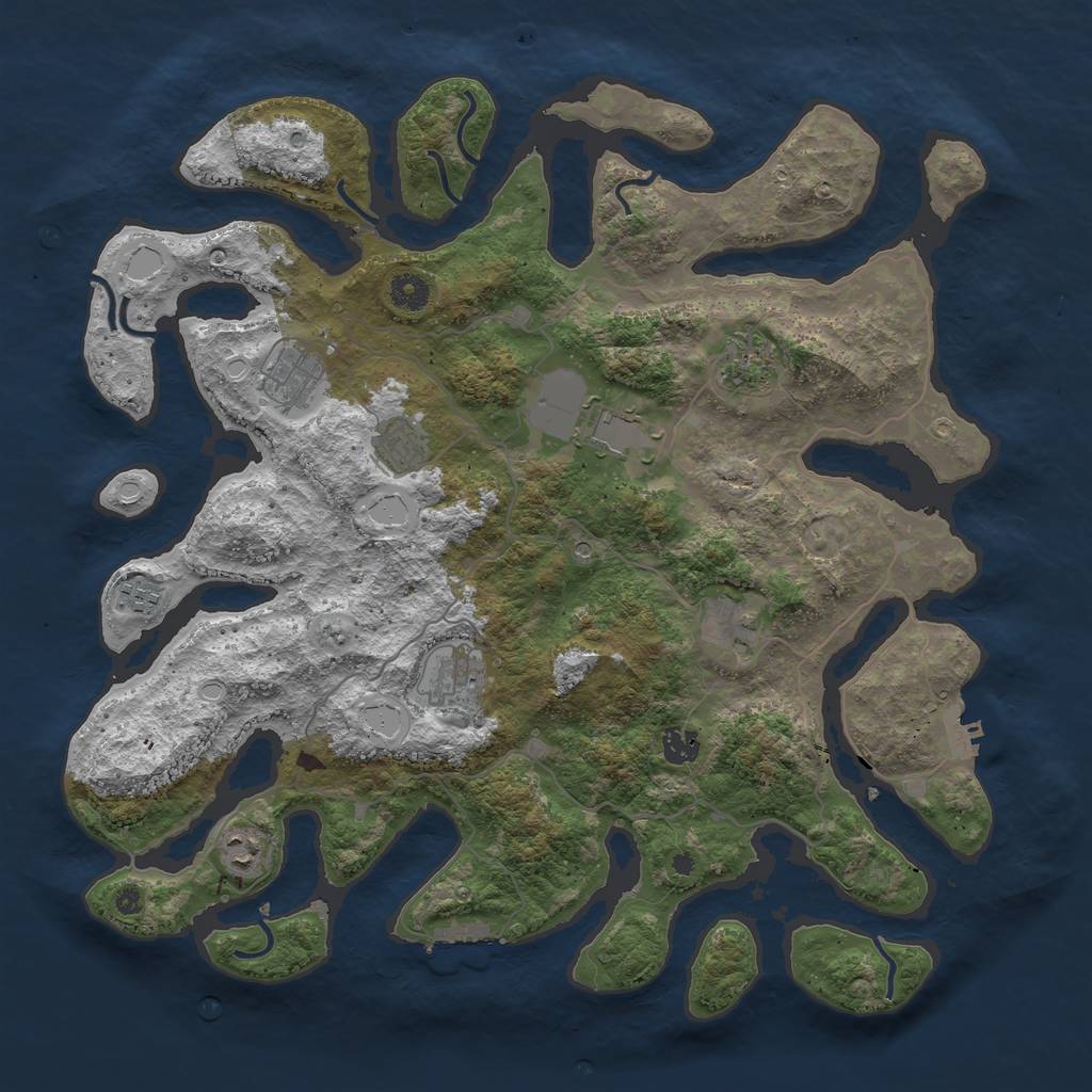 Rust Map: Procedural Map, Size: 4250, Seed: 1501153, 20 Monuments