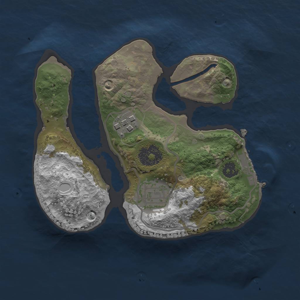 Rust Map: Procedural Map, Size: 2000, Seed: 2126508974, 10 Monuments