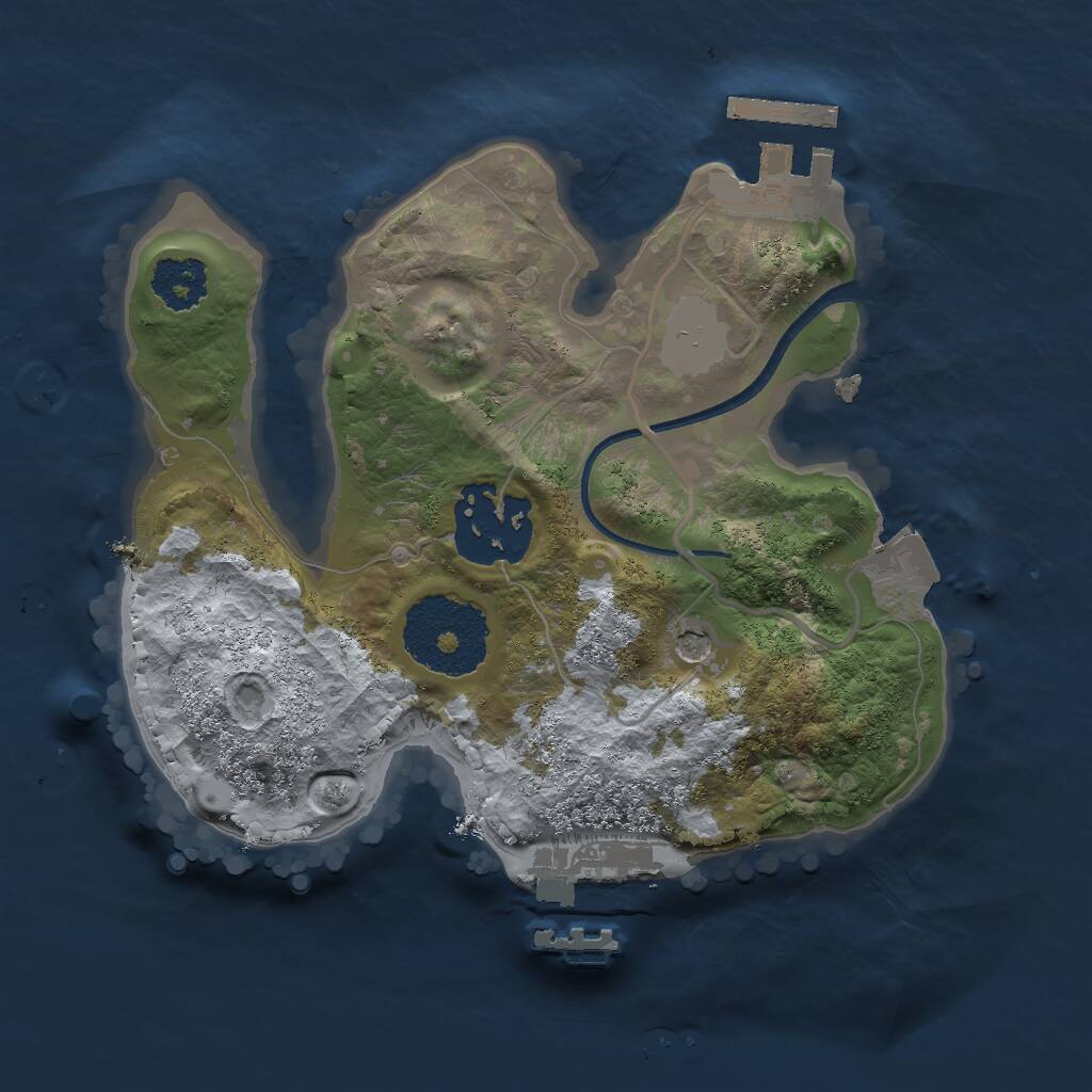 Rust Map: Procedural Map, Size: 2000, Seed: 2126508974, 5 Monuments