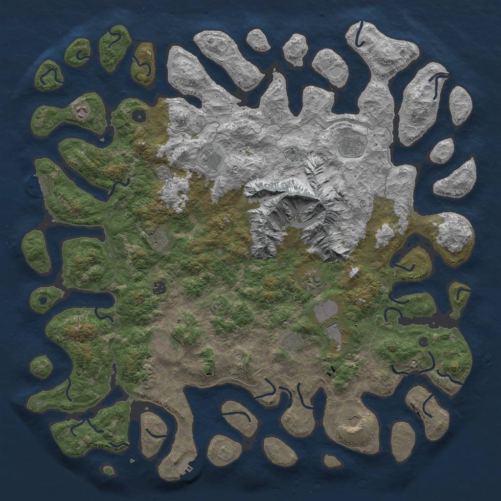 Rust Map: Procedural Map, Size: 5500, Seed: 673800, 22 Monuments