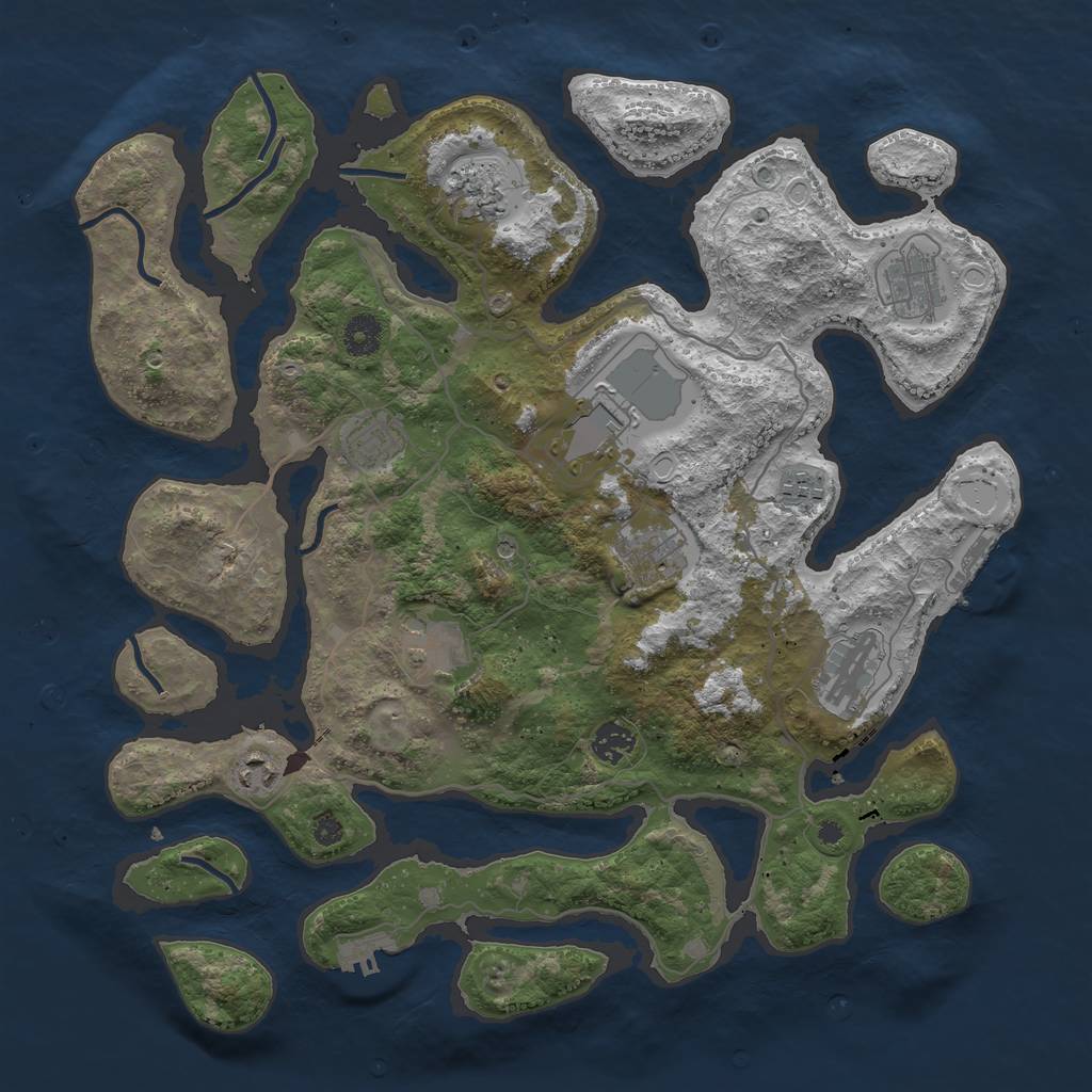 Rust Map: Procedural Map, Size: 4000, Seed: 1947490749, 21 Monuments