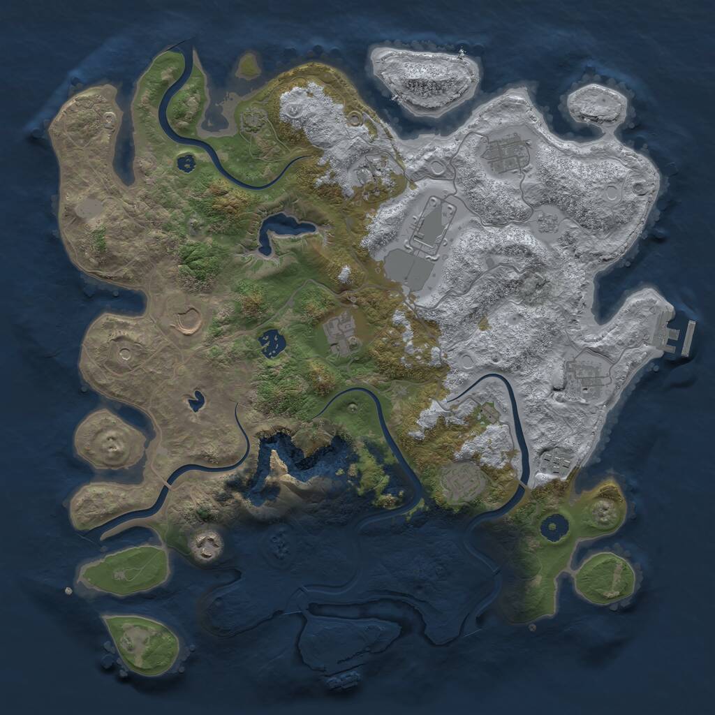 Rust Map: Procedural Map, Size: 4000, Seed: 1947490749, 16 Monuments