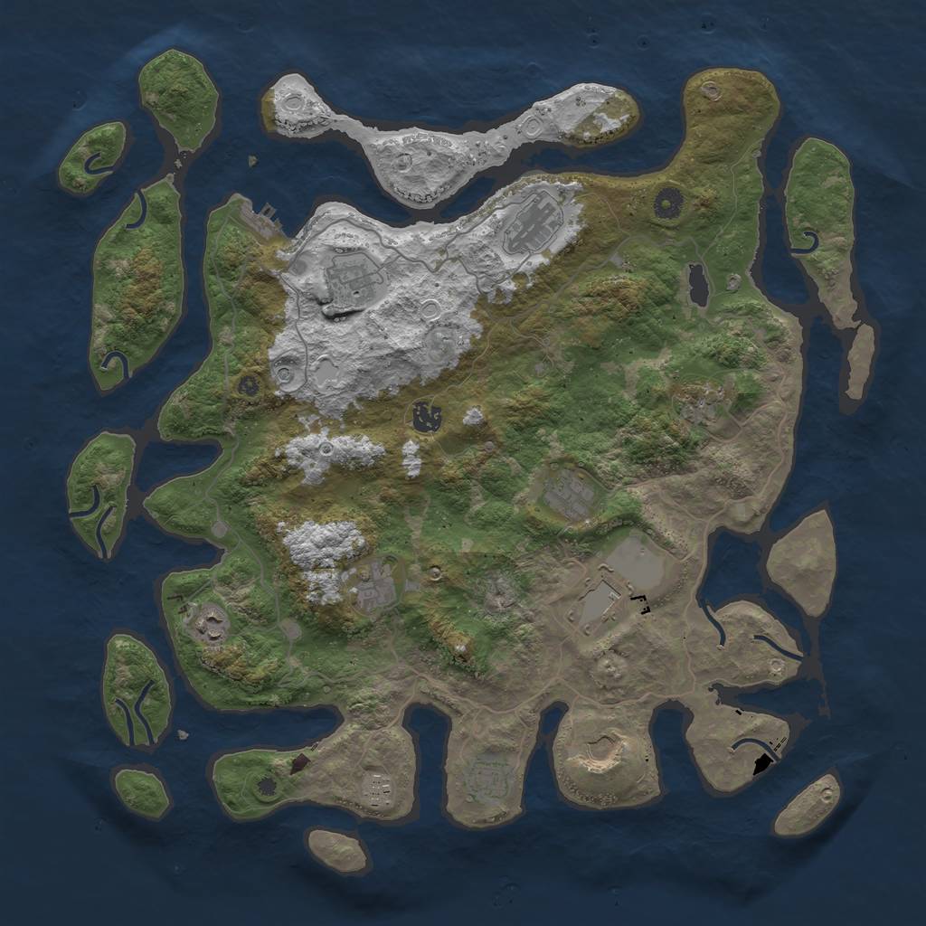 Rust Map: Procedural Map, Size: 4500, Seed: 474507533, 21 Monuments