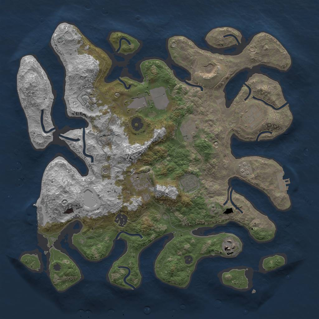 Rust Map: Procedural Map, Size: 3800, Seed: 9582345, 21 Monuments