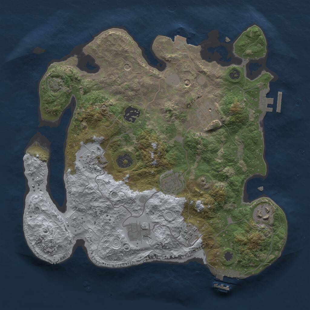 Rust Map: Procedural Map, Size: 3000, Seed: 2126508974, 13 Monuments