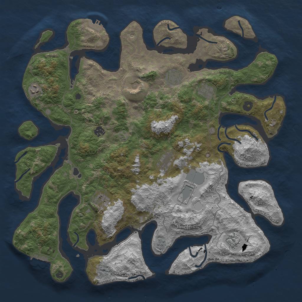 Rust Map: Procedural Map, Size: 4500, Seed: 258919131, 21 Monuments