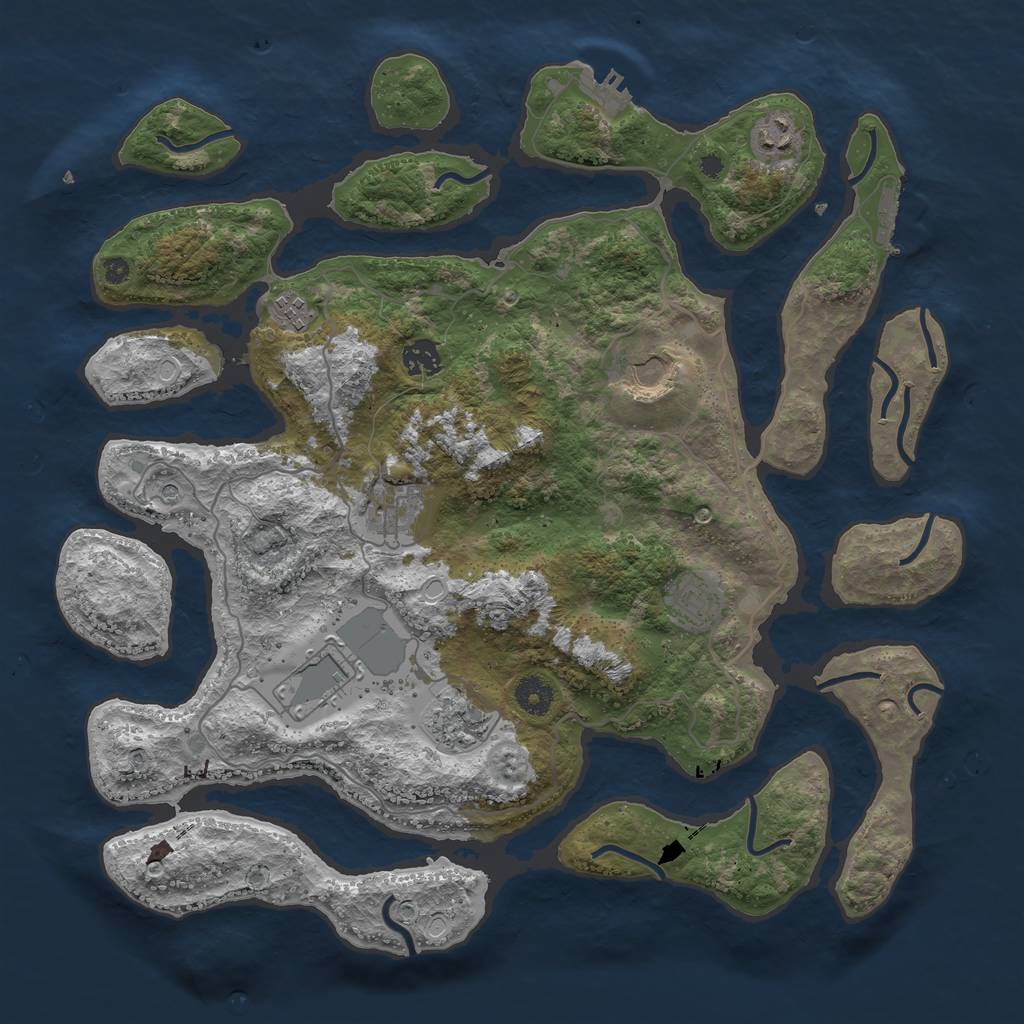 Rust Map: Procedural Map, Size: 4000, Seed: 7503495, 19 Monuments