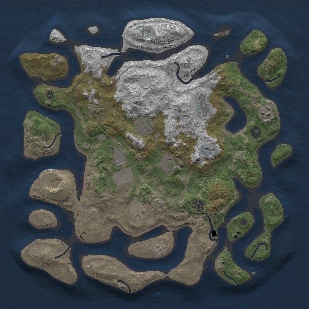 Rust Map: Procedural Map, Size: 4000, Seed: 1450792131, 19 Monuments