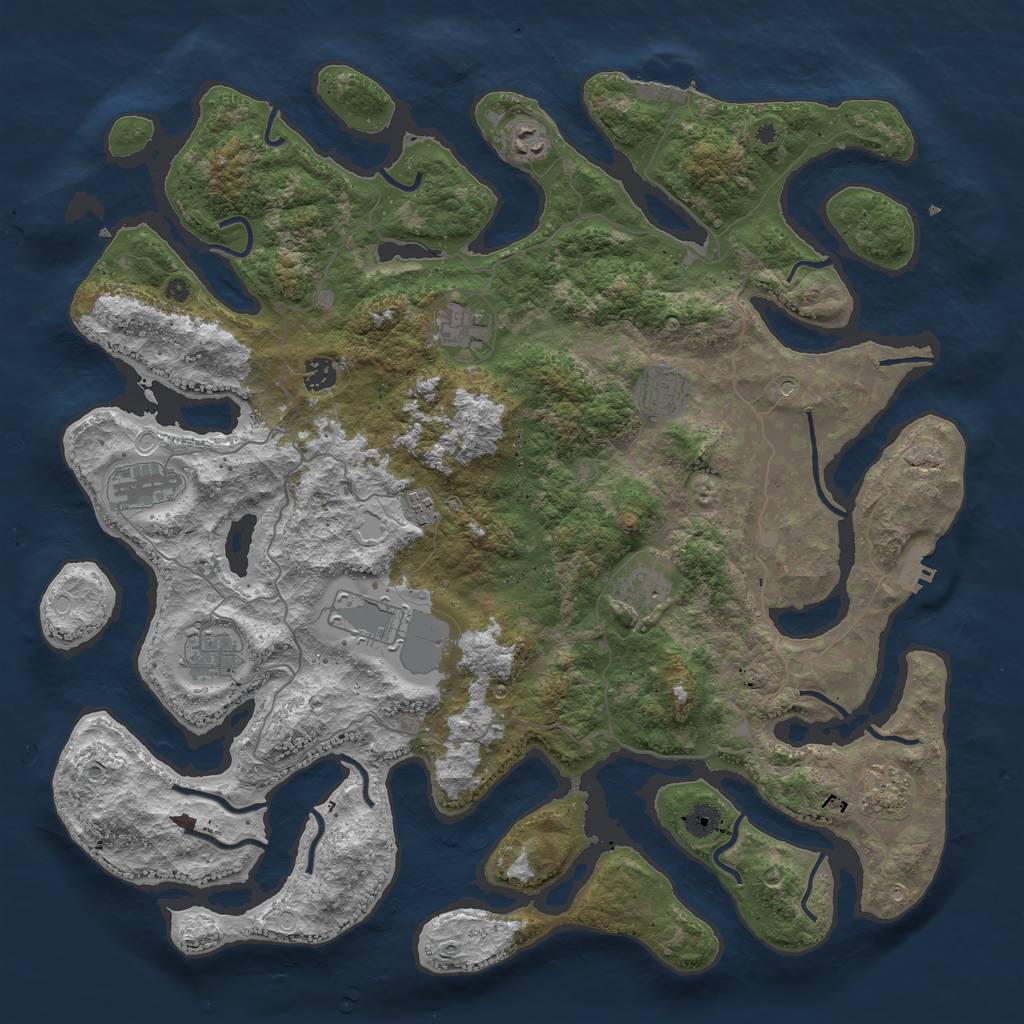 Rust Map: Procedural Map, Size: 4500, Seed: 1547826, 21 Monuments