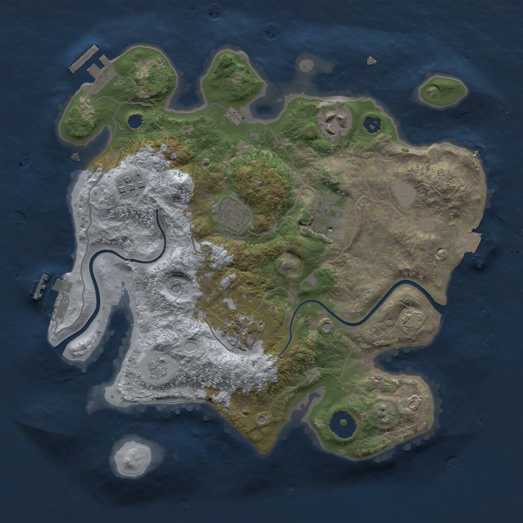 Rust Map: Procedural Map, Size: 3000, Seed: 1838165966, 11 Monuments