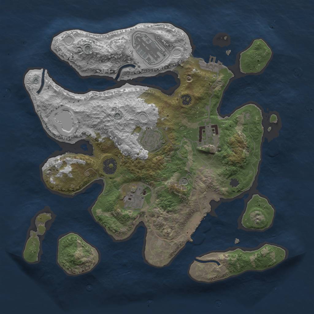 Rust Map: Procedural Map, Size: 3000, Seed: 442860225, 15 Monuments