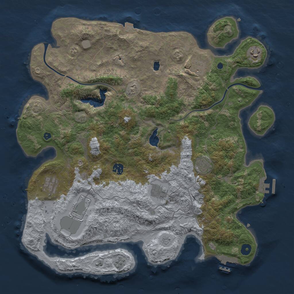 Rust Map: Procedural Map, Size: 4000, Seed: 66015159, 14 Monuments