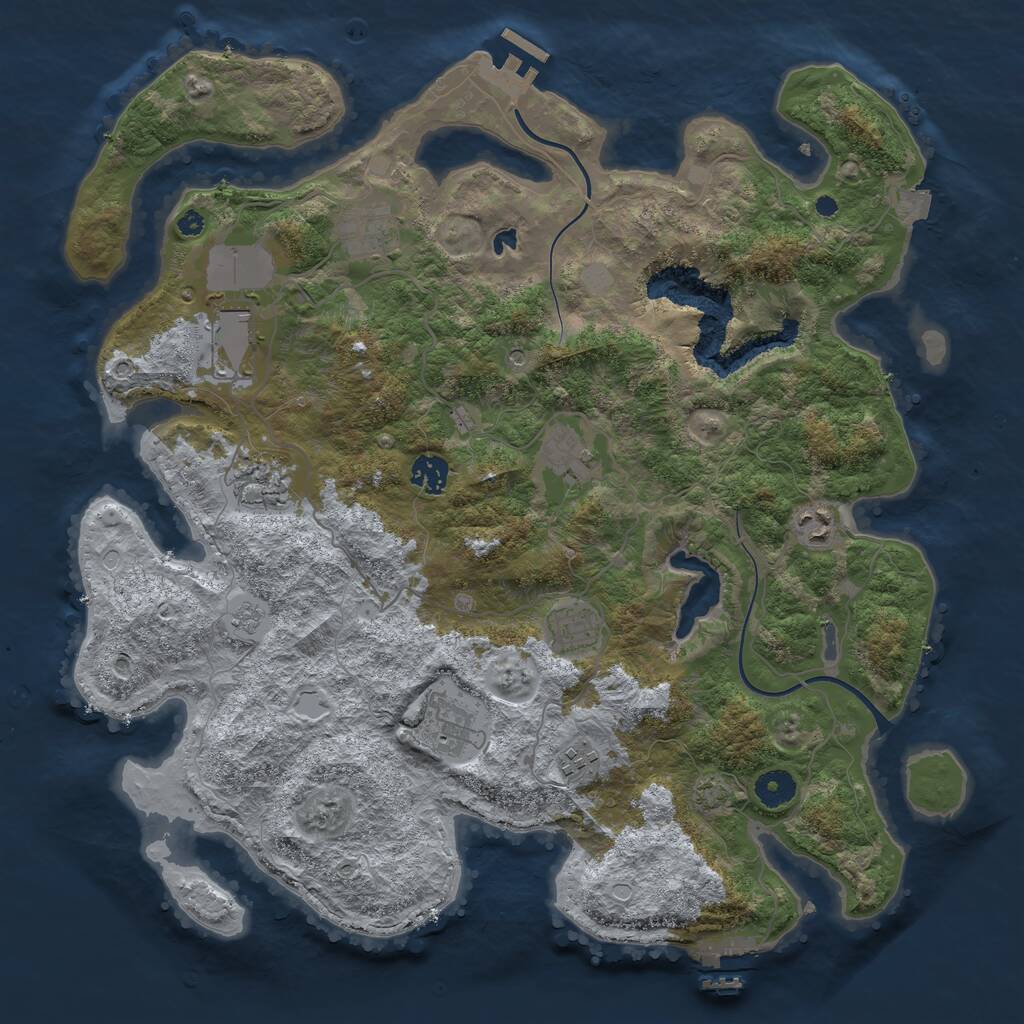 Rust Map: Procedural Map, Size: 4000, Seed: 5044, 15 Monuments