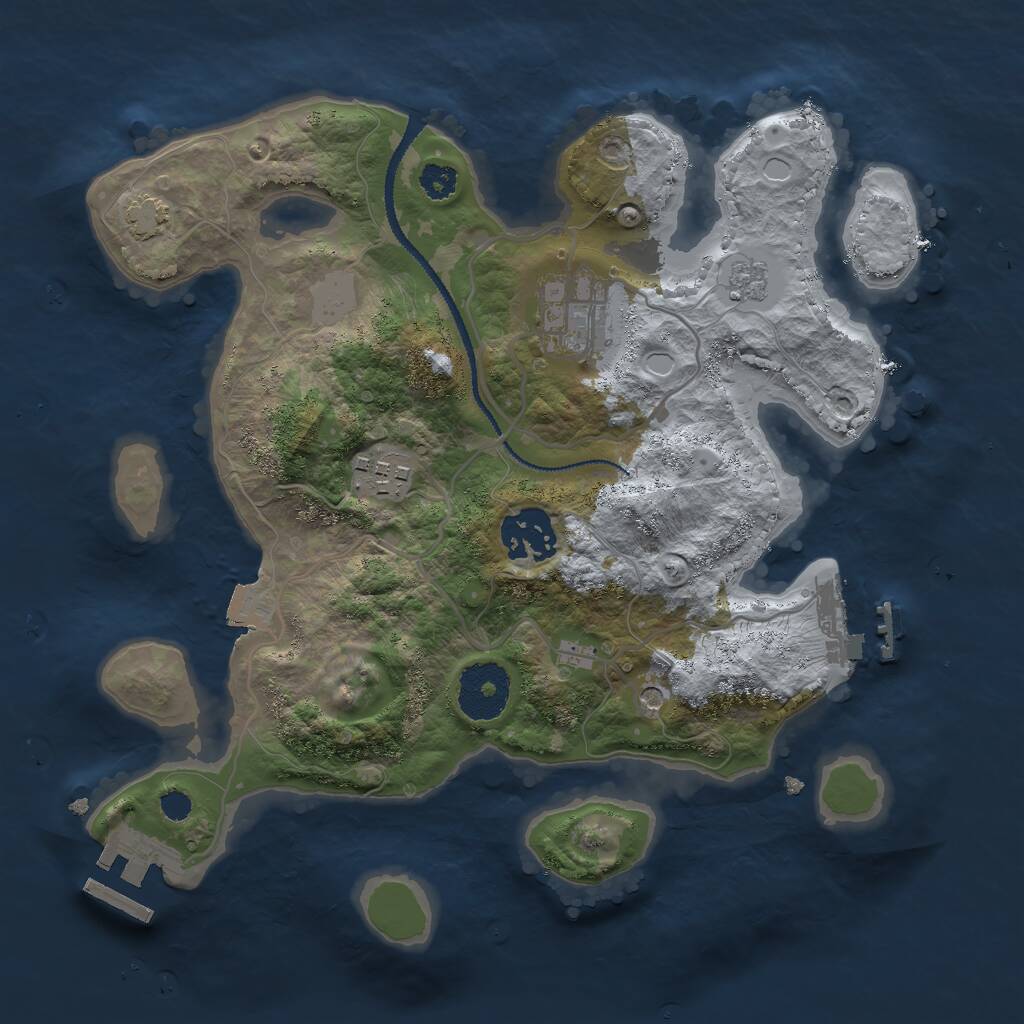 Rust Map: Procedural Map, Size: 2800, Seed: 5853192, 9 Monuments