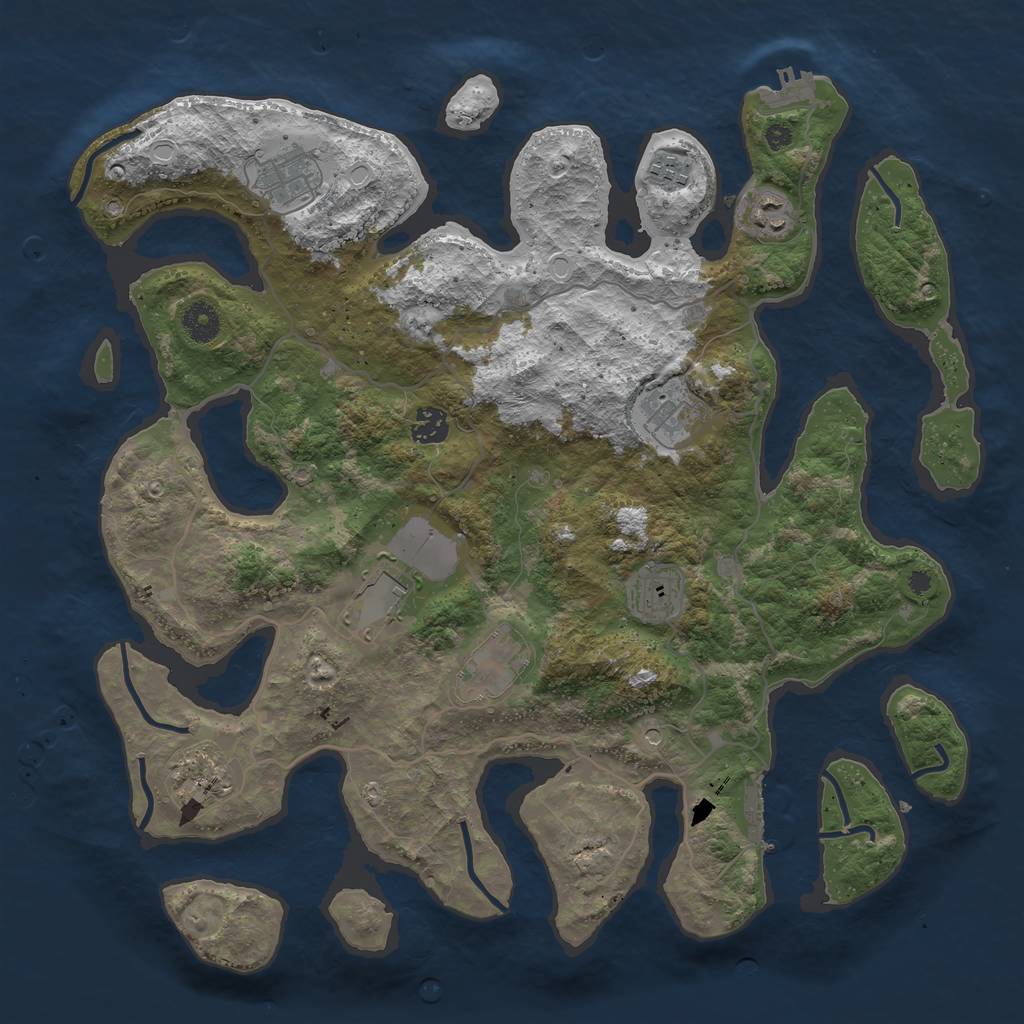 Rust Map: Procedural Map, Size: 4000, Seed: 802667, 20 Monuments