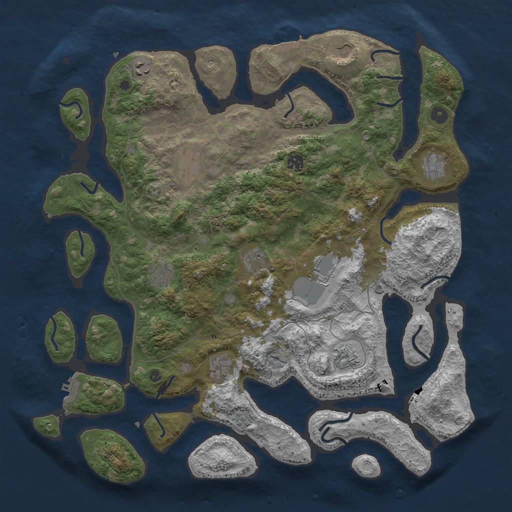 Rust Map: Procedural Map, Size: 4500, Seed: 18122017, 22 Monuments