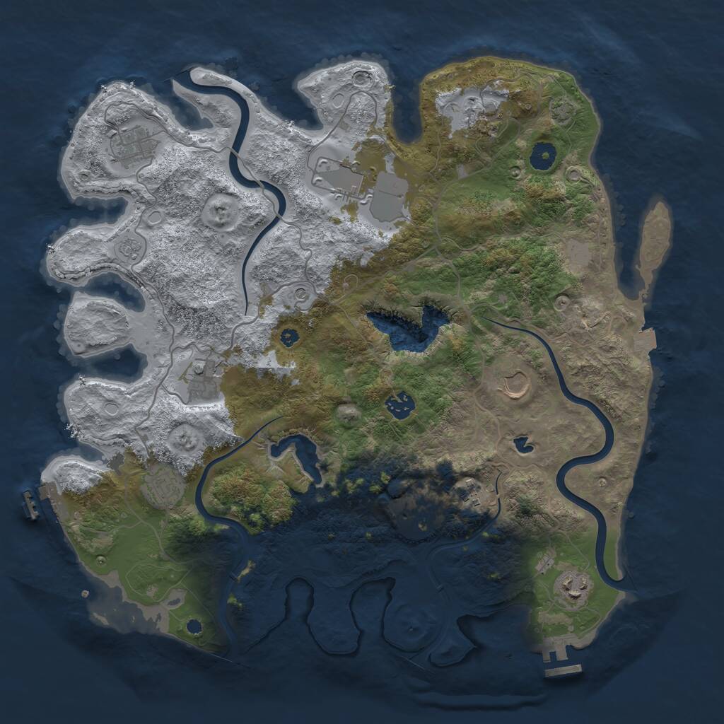 Rust Map: Procedural Map, Size: 4000, Seed: 122538, 16 Monuments