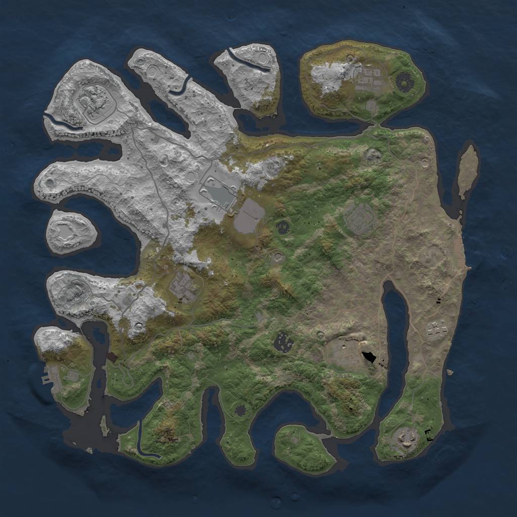 Rust Map: Procedural Map, Size: 4000, Seed: 122538, 20 Monuments