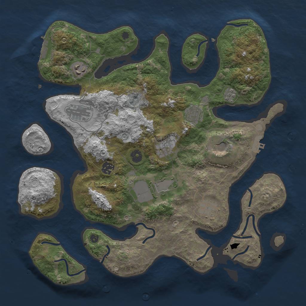 Rust Map: Procedural Map, Size: 3750, Seed: 2094000340, 20 Monuments