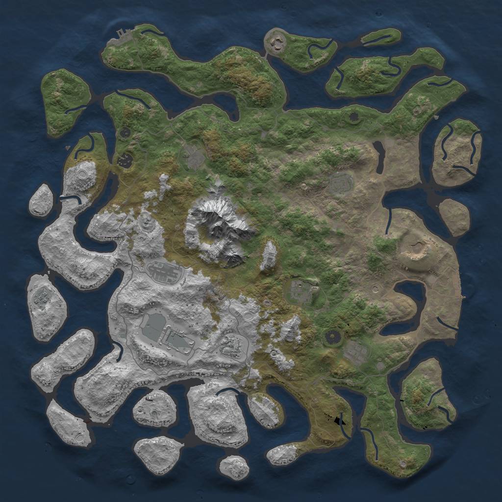 Rust Map: Procedural Map, Size: 5000, Seed: 740, 22 Monuments