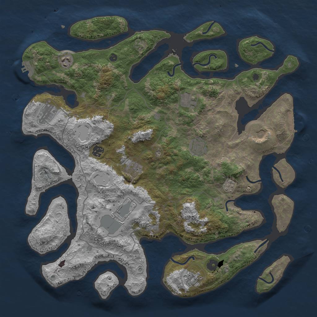 Rust Map: Procedural Map, Size: 4250, Seed: 1569158740, 21 Monuments