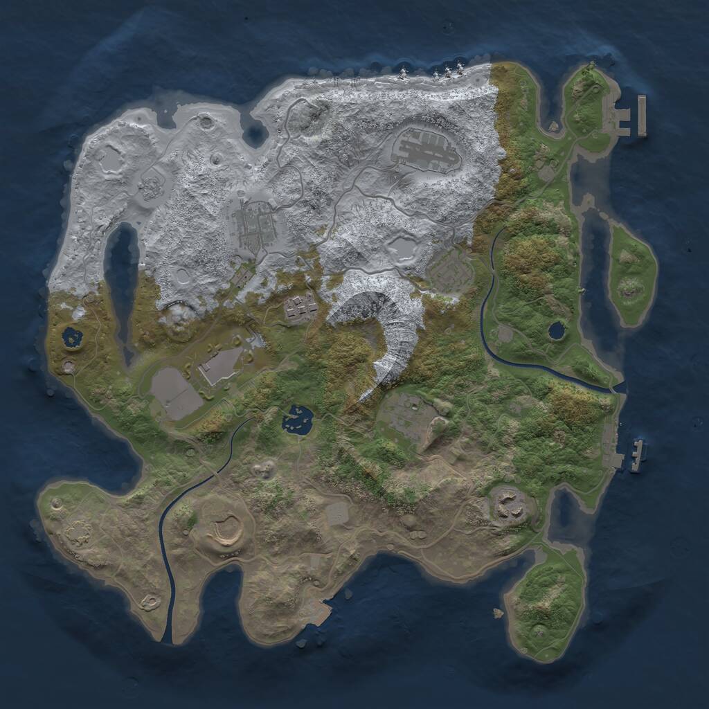 Rust Map: Procedural Map, Size: 3500, Seed: 2010, 14 Monuments