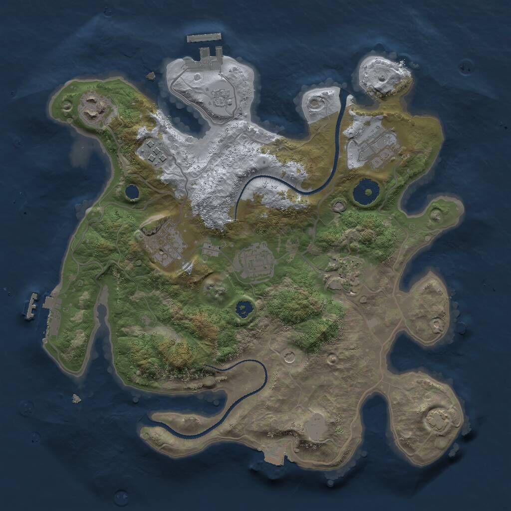 Rust Map: Procedural Map, Size: 3000, Seed: 286470020, 12 Monuments