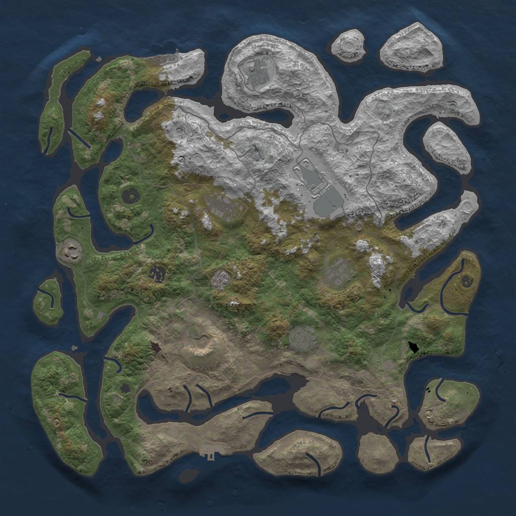 Rust Map: Procedural Map, Size: 4500, Seed: 3578, 20 Monuments