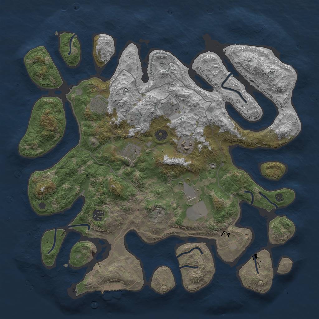 Rust Map: Procedural Map, Size: 4000, Seed: 2471, 17 Monuments
