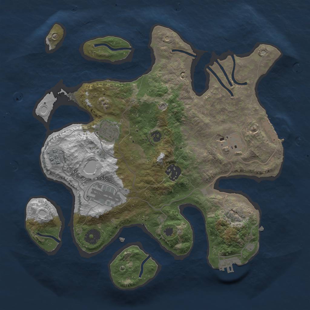 Rust Map: Procedural Map, Size: 3000, Seed: 1000011, 15 Monuments