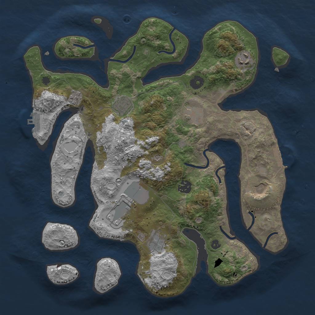 Rust Map: Procedural Map, Size: 3500, Seed: 29332131, 19 Monuments