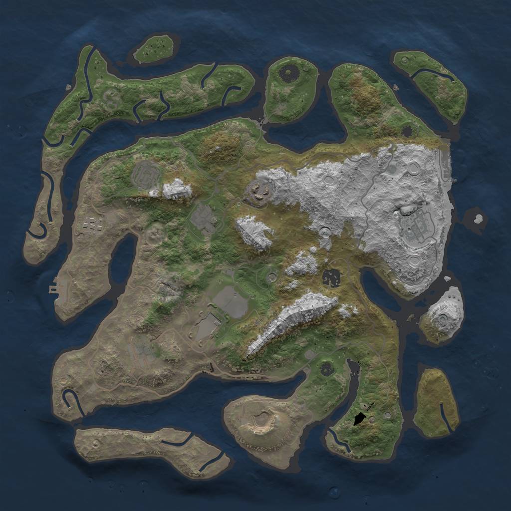 Rust Map: Procedural Map, Size: 4000, Seed: 8236, 20 Monuments
