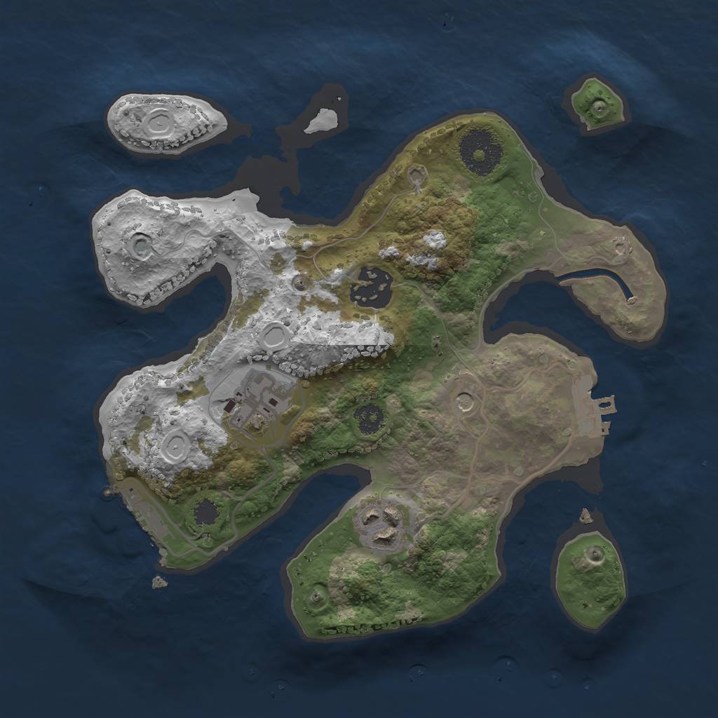 Rust Map: Procedural Map, Size: 2500, Seed: 18613284, 14 Monuments