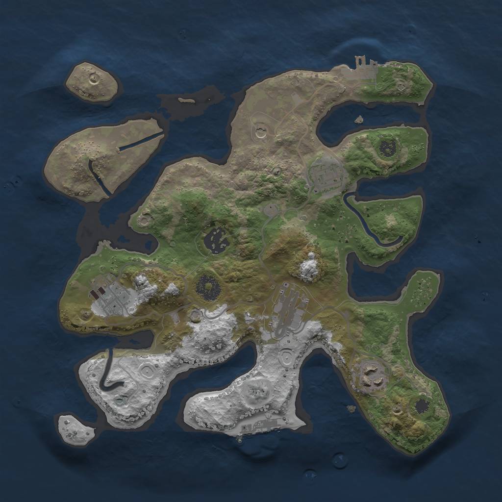 Rust Map: Procedural Map, Size: 3000, Seed: 6484832, 16 Monuments