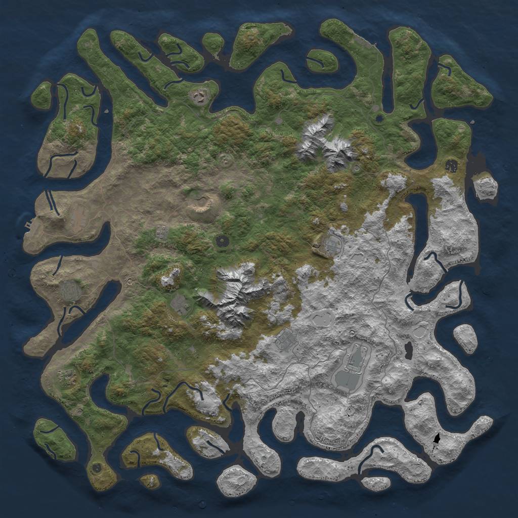 Rust Map: Procedural Map, Size: 6000, Seed: 306837736, 22 Monuments