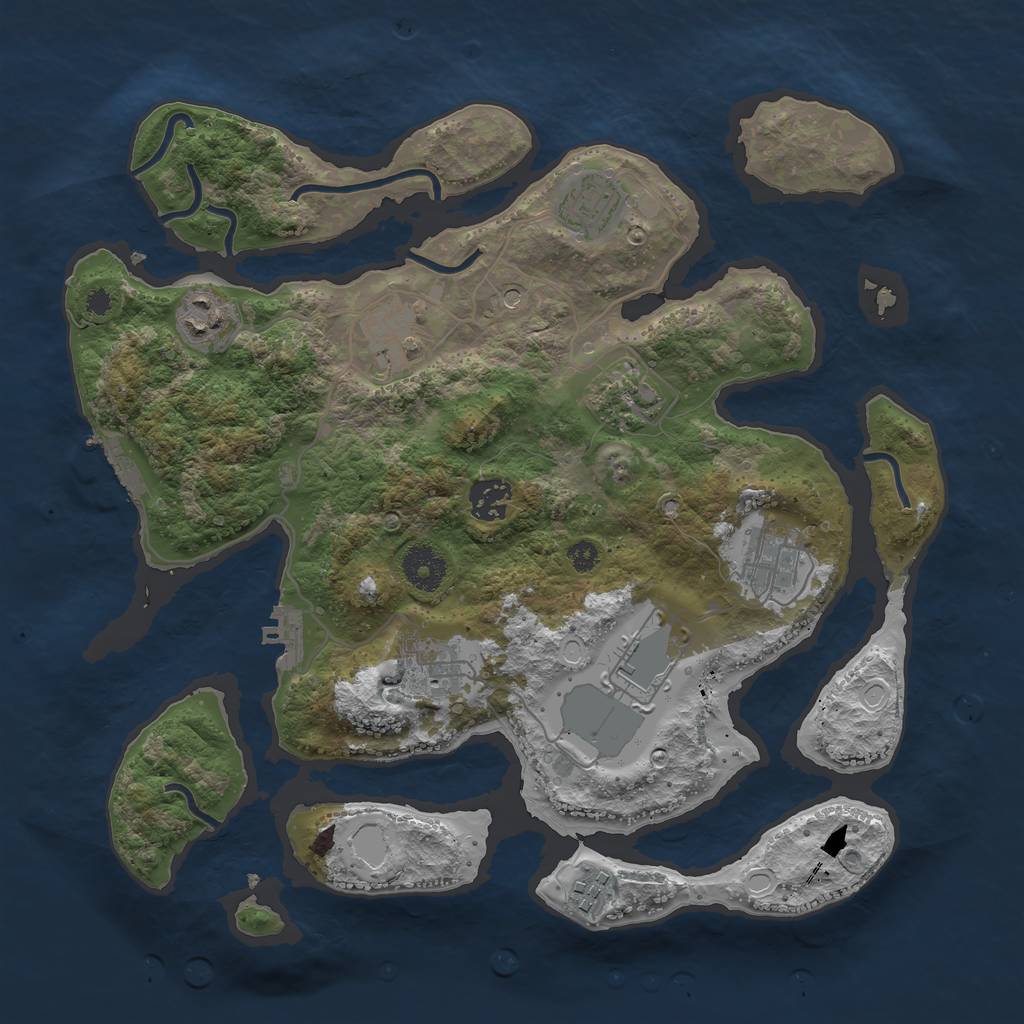 Rust Map: Procedural Map, Size: 3500, Seed: 20200805, 20 Monuments