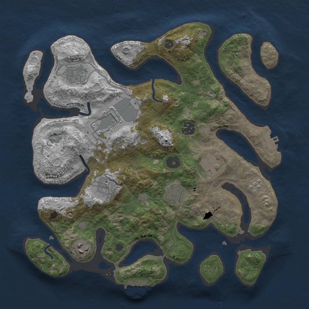 Rust Map: Procedural Map, Size: 3500, Seed: 556676408, 19 Monuments