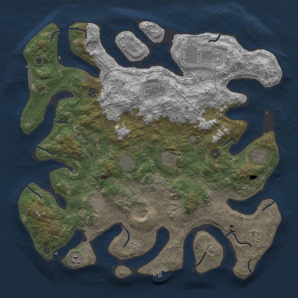 Rust Map: Procedural Map, Size: 4500, Seed: 1558241925, 22 Monuments