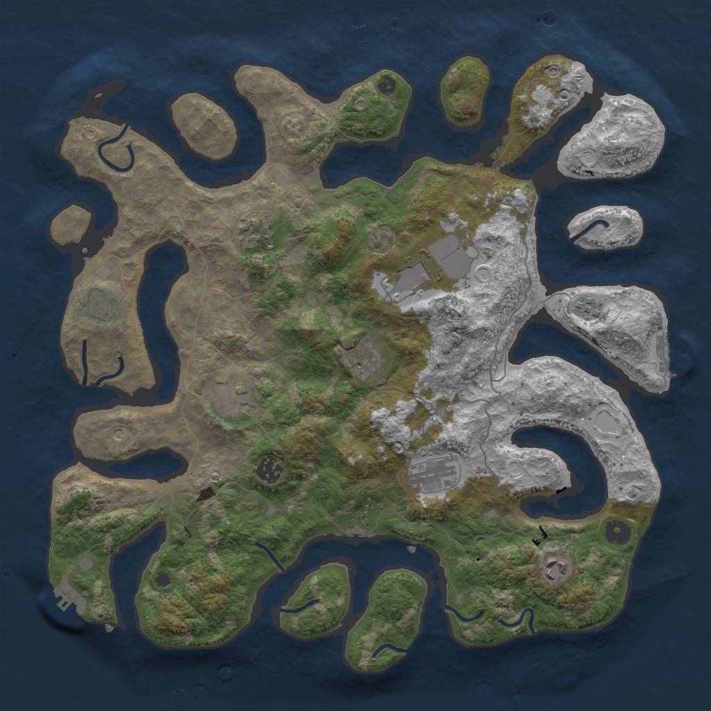 Rust Map: Procedural Map, Size: 4200, Seed: 7198440, 20 Monuments