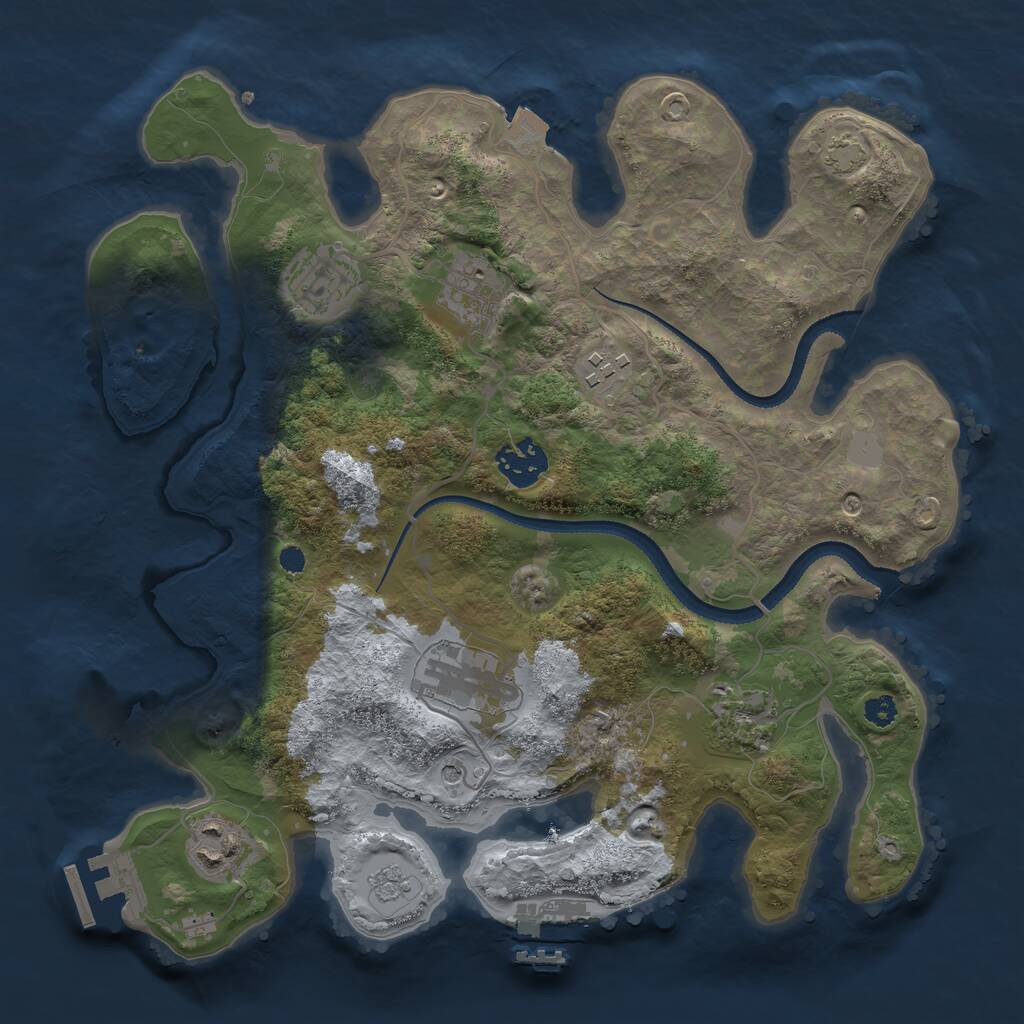 Rust Map: Procedural Map, Size: 3200, Seed: 29743, 13 Monuments