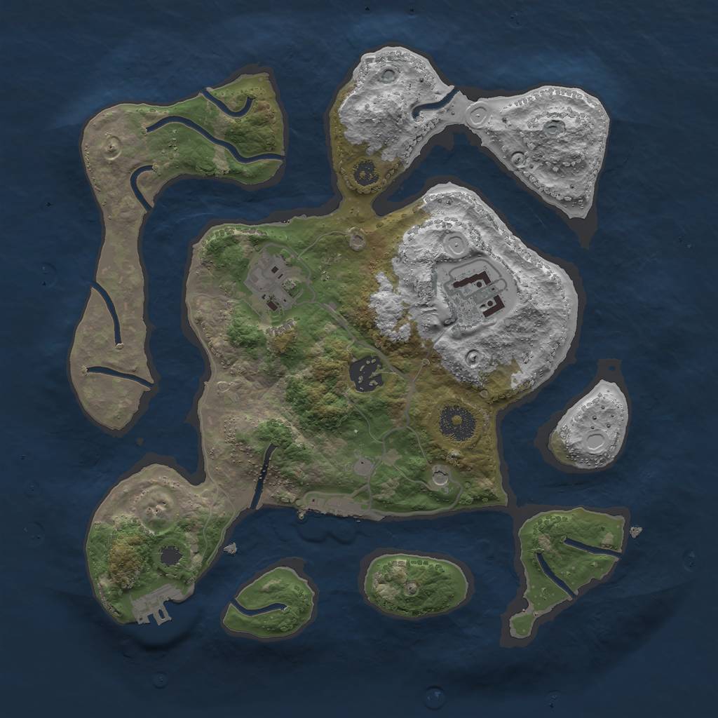 Rust Map: Procedural Map, Size: 3000, Seed: 56482, 14 Monuments