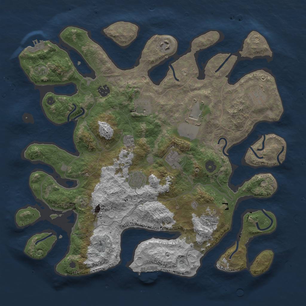 Rust Map: Procedural Map, Size: 4000, Seed: 86485949, 20 Monuments