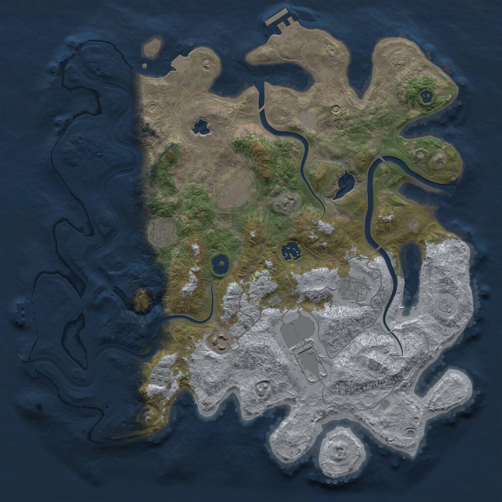 Rust Map: Procedural Map, Size: 4000, Seed: 2031089119, 13 Monuments