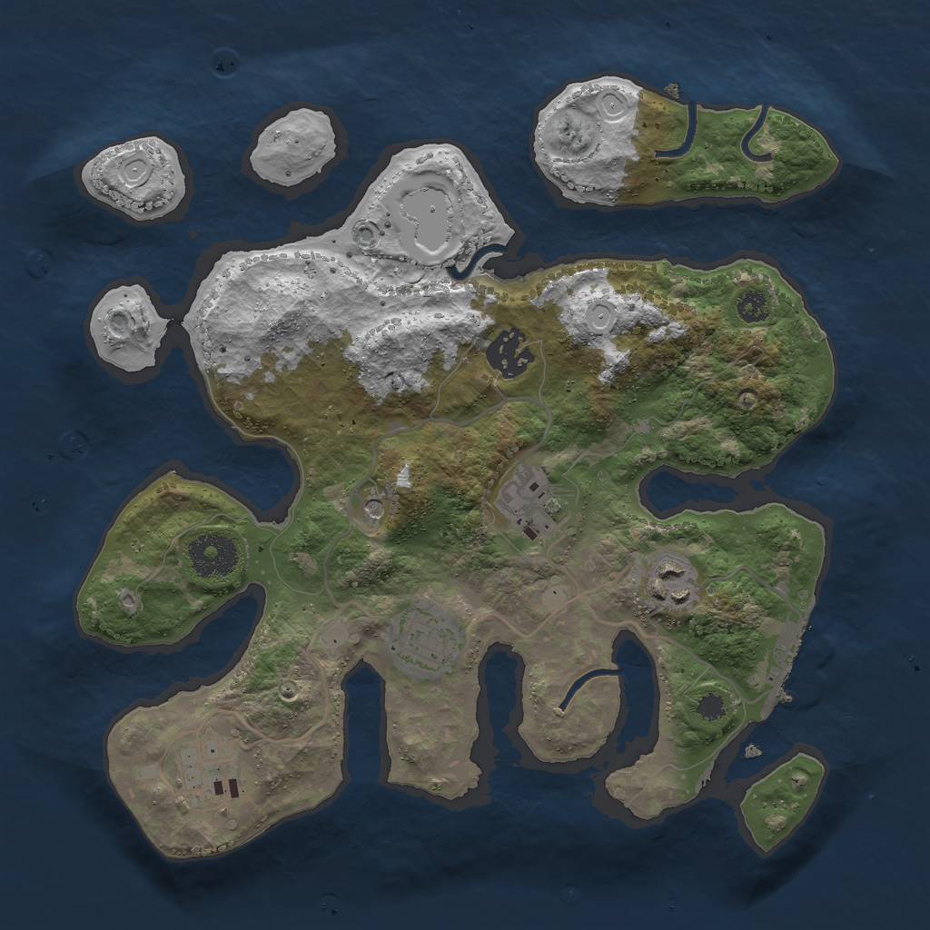 Rust Map: Procedural Map, Size: 3000, Seed: 488382319, 15 Monuments