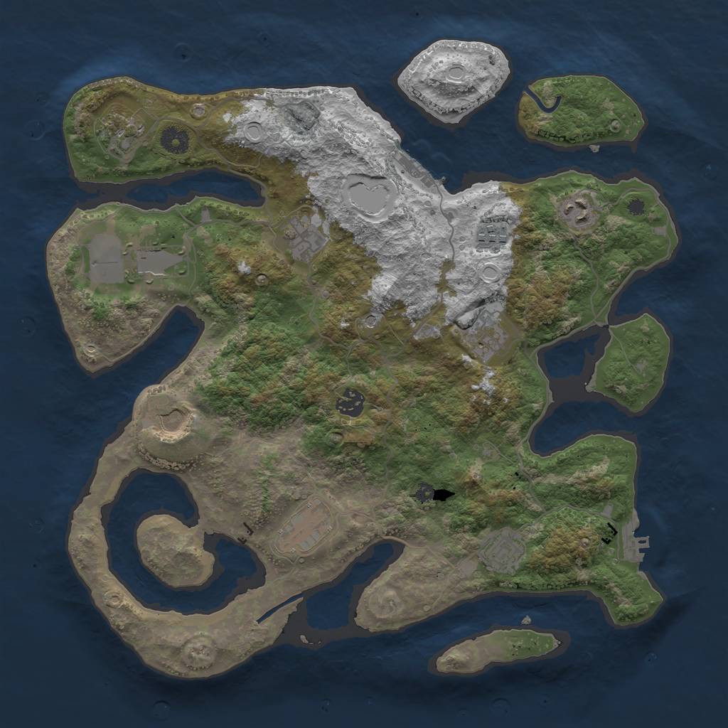 Rust Map: Procedural Map, Size: 3850, Seed: 778289632, 21 Monuments
