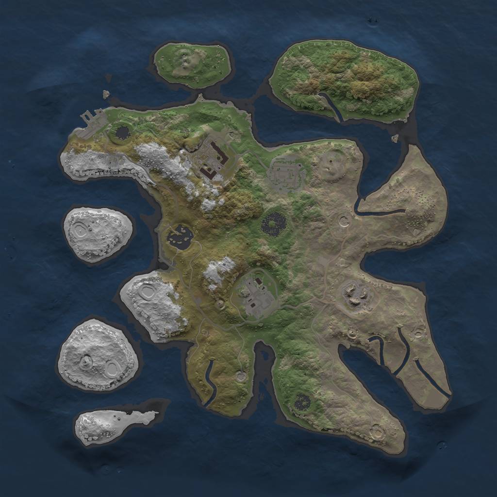 Rust Map: Procedural Map, Size: 3050, Seed: 897198, 15 Monuments