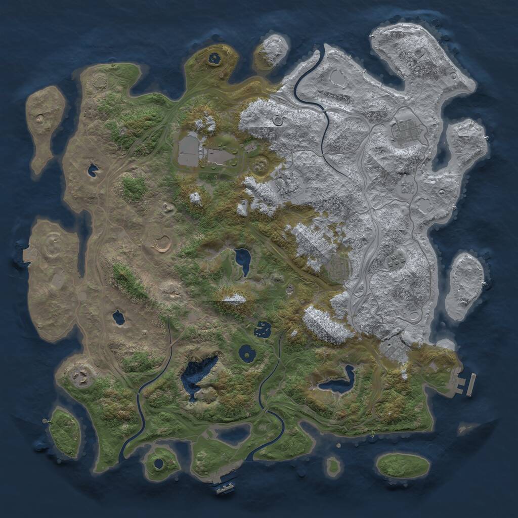 Rust Map: Procedural Map, Size: 4500, Seed: 5051995, 15 Monuments