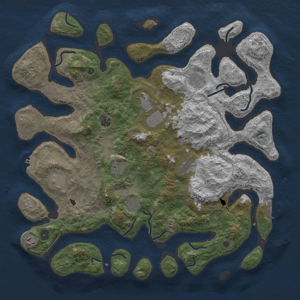 Rust Map: Procedural Map, Size: 4500, Seed: 20210805, 20 Monuments