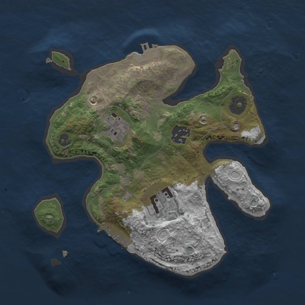 Rust Map: Procedural Map, Size: 2500, Seed: 1801028045, 13 Monuments