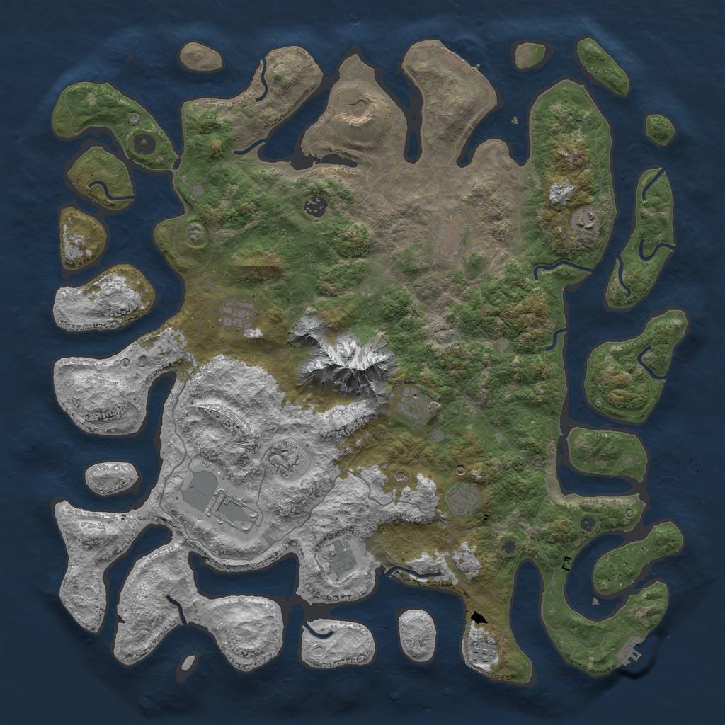 Rust Map: Procedural Map, Size: 5000, Seed: 7685133, 22 Monuments